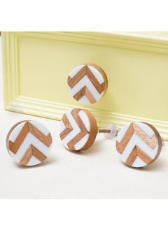 Indian-Shelf IndianShelf 2 Pieces Wood Brown Zig Zag Drawer Knobs Dresser Knobs Decorative Wooden Cabinet Knobs Boho Drawer Pulls Unique Wood Kitchen Handles Modern Door Hardware  - Image 4
