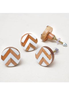 Indian-Shelf IndianShelf 2 Pieces Wood Brown Zig Zag Drawer Knobs Dresser Knobs Decorative Wooden Cabinet Knobs Boho Drawer Pulls Unique Wood Kitchen Handles Modern Door Hardware  - Image 5