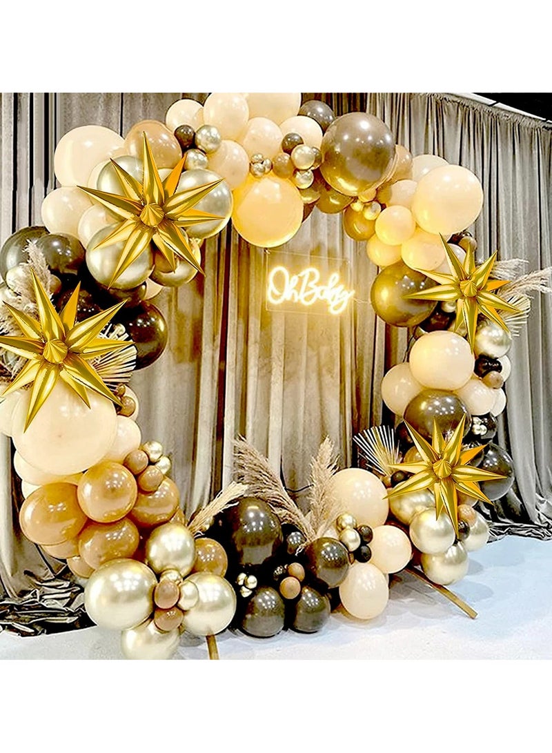 Party Time 1 Set Gold Starburst Foil Balloon 10 Spike Point Star Explosion Pattern for Birthday Party Decoration Supplies - Image 3