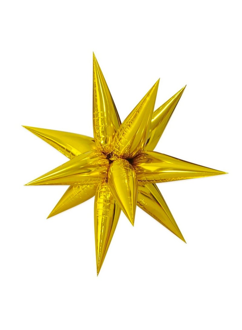 Party Time 1 Set Gold Starburst Foil Balloon 10 Spike Point Star Explosion Pattern for Birthday Party Decoration Supplies - Image 2
