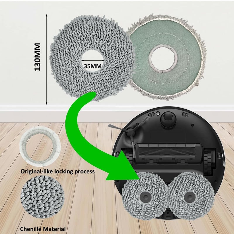 JoyBros Replacement Parts Accessories for Dreame X40 Ultra Complete L40 Ultra (L40 Ultra Gen 2) X40 Master MOVA P10 Pro Ultra Mop Pads X6; Dust Bag X4; Filter HEPA X4; Main Brushes X2; Side Brushes X4 - Image 5