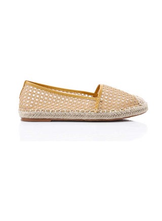 Mesh Flat Shoes - Beige & Mustard