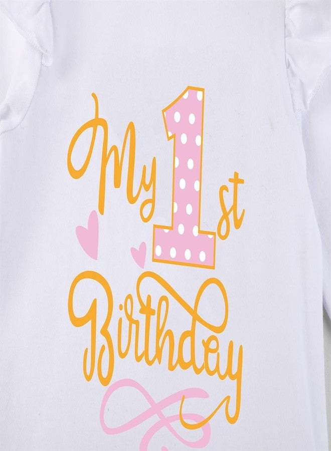 Zusnxaxe Baby Girls 1st Birthday Bodysuit, My First Birthday OnePiece Playsuit (6-12Months, Long) - Image 4