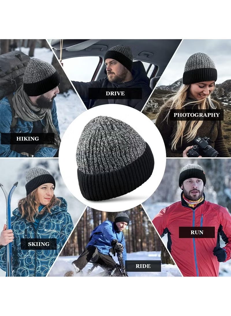 Bessteven Men's Winter Knit Beanie Hat, Warm Thick Thermal Skull Cap with Fleece Lining, Cuffed Design for Men and Women - Image 2