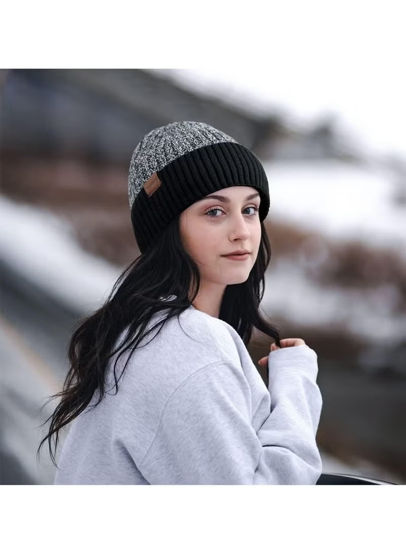 Bessteven Men's Winter Knit Beanie Hat, Warm Thick Thermal Skull Cap with Fleece Lining, Cuffed Design for Men and Women - Image 3
