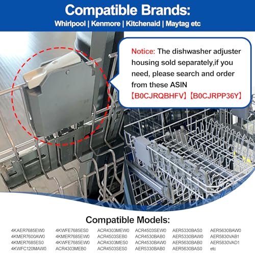 S-Union Upgraded W10546503 WPW10546503 Dishwasher Upper Rack Adjuster Replacement For Kitchenaid Dishwasher Parts Upper Rack W10418314 Dishwasher Top Rack For Kenmore Whirlpool Dishwasher Replacement Parts - Image 4