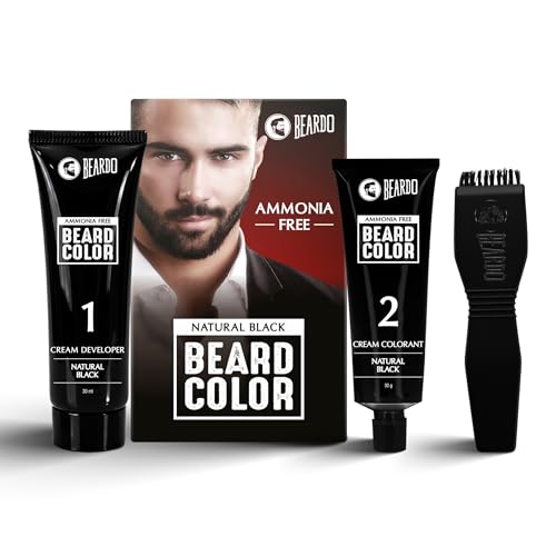 Beardo Beard Color For Men - Natural Black, 60ml | Long Lasting | No Ammonia | Easy to apply, No Stain Beard Hair Colour for men | Skin Friendly Hair dye - Image 1