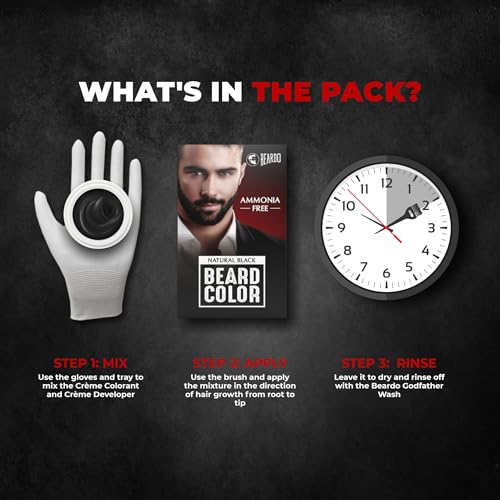 Beardo Beard Color For Men - Natural Black, 60ml | Long Lasting | No Ammonia | Easy to apply, No Stain Beard Hair Colour for men | Skin Friendly Hair dye - Image 4