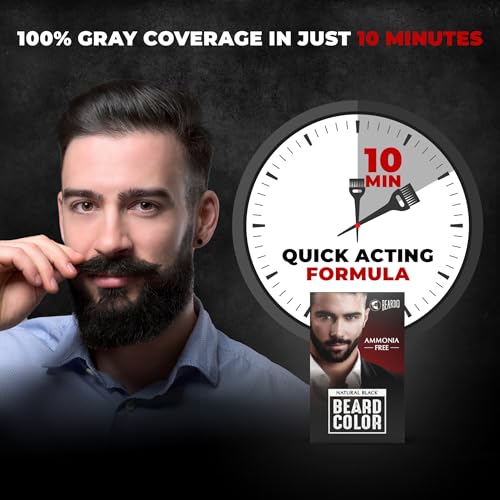 Beardo Beard Color For Men - Natural Black, 60ml | Long Lasting | No Ammonia | Easy to apply, No Stain Beard Hair Colour for men | Skin Friendly Hair dye - Image 3