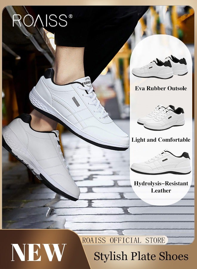 roaiss Men Stylish Sneakers, Low Top Lace up Shoes, Casual Versatile Shoes for Men, Comfy Sports Shoes with Non-slip Soles, Suitable for Daily Wear and Outdoor Activities - Image 1