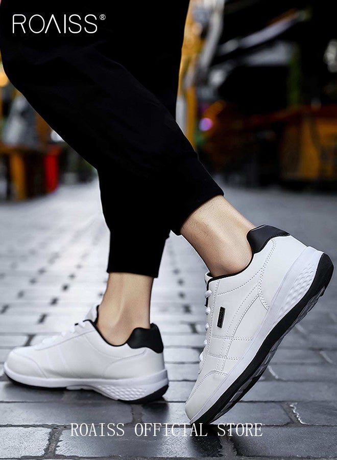roaiss Men Stylish Sneakers, Low Top Lace up Shoes, Casual Versatile Shoes for Men, Comfy Sports Shoes with Non-slip Soles, Suitable for Daily Wear and Outdoor Activities - Image 3