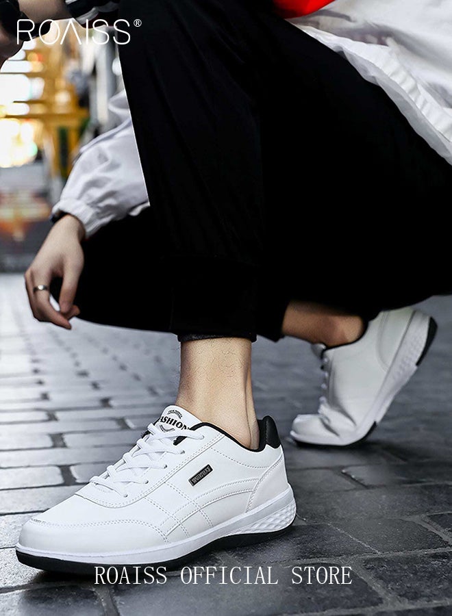 roaiss Men Stylish Sneakers, Low Top Lace up Shoes, Casual Versatile Shoes for Men, Comfy Sports Shoes with Non-slip Soles, Suitable for Daily Wear and Outdoor Activities - Image 2