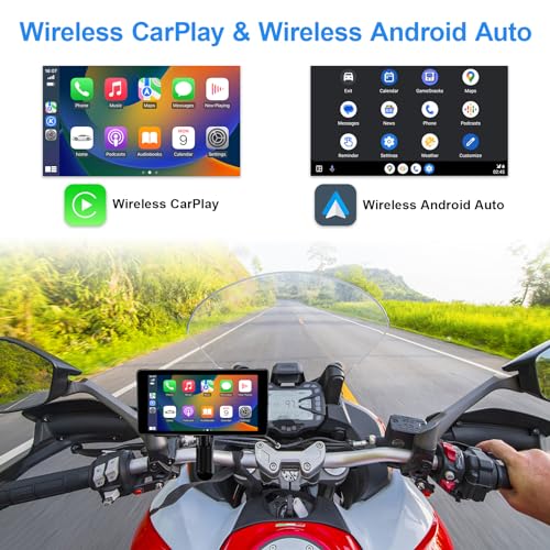 LBW Premium Motorcycle Dash Cam DVR: Wireless Motorcycle Carplay & Android Auto, Dual HD 1080P Cameras, 5.5" IP66 Waterproof Touch Screen, Remote Control, BT, Siri & Google Voice, Free 128G SD Card - Image 2