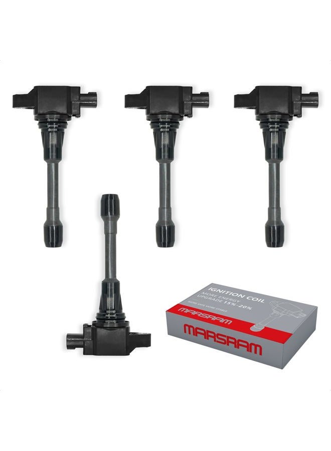 Marsram Ignition Coil Pack UF549 for 2007 2008 2009 2010 2011 2012 Compatible with Nissan Altima Versa Sentra Cube NV200 Rogue 2013 2014 2015 Infiniti M56 FX50 QX60 2.5L 2.0L 1.8L Replace# C1696 4pcs - Image 1