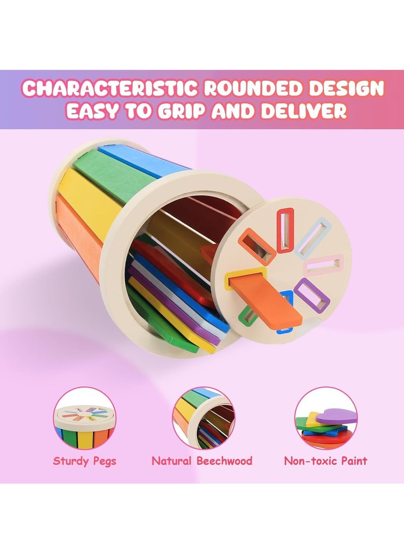 Gonice Wooden Color Sorting Stacking Toys for Toddlers, 3 in1 Montessori Toys for 1 2 3 Year Old,Wooden Fine Motor Skills Sensory Toy Preschool Learning Toys  - Image 4