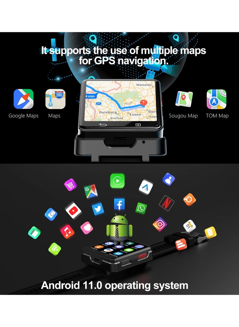 S998 4G Sim Card Android 11.0 Smart Watch WIFI 2.64 inch 128G Dual Camera 2MP+8MP MTK6761 GPS 1200mAh Smartwatch - Image 5