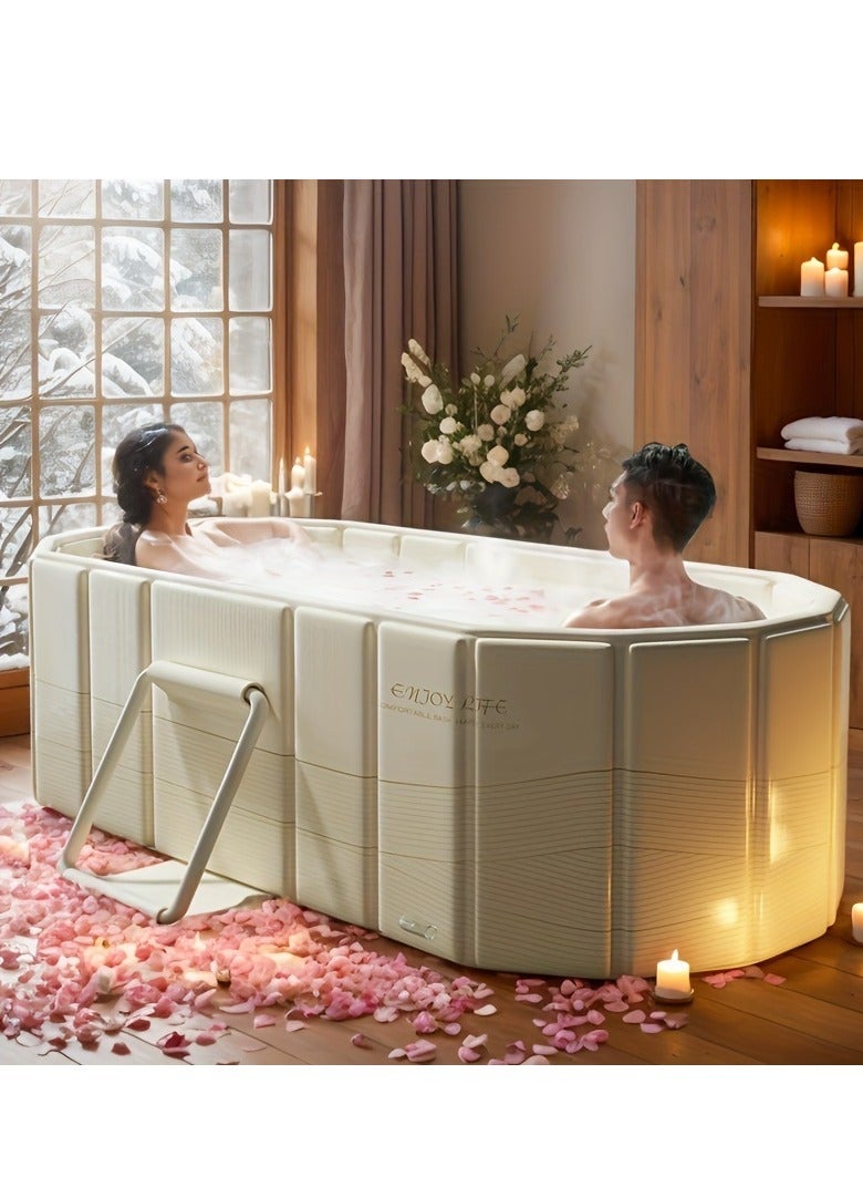 Foldable Bath Bucket Adult Free Installation Thickened Bath Bucket Thickened And Heightened Double Bath Bucket Foldable Bathtub - Image 1