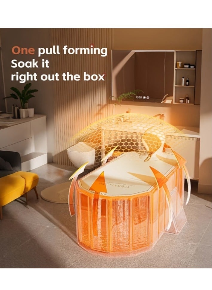 Foldable Bath Bucket Adult Free Installation Thickened Bath Bucket Thickened And Heightened Double Bath Bucket Foldable Bathtub - Image 2