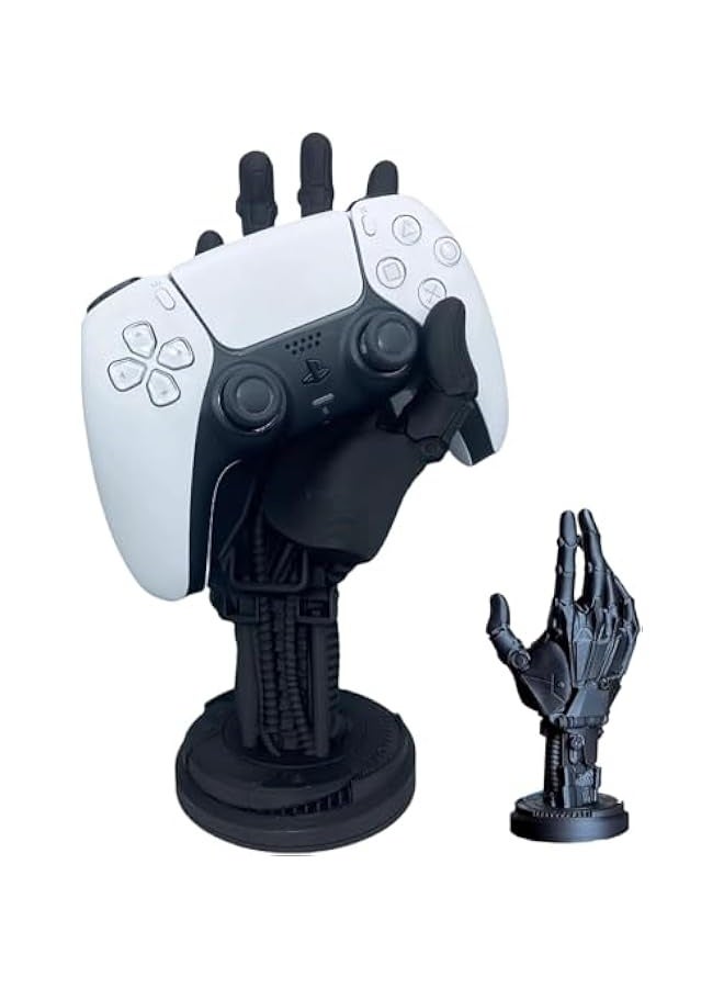 Topleo PS5 Game Controller Stand, Controller Stand Model, Box 3D Cyberpunk Robot Hand Controller Stand, Desktop Decoration Game Handle Headset Hanger, Game Player Gift, Halloween Decorations - Image 1