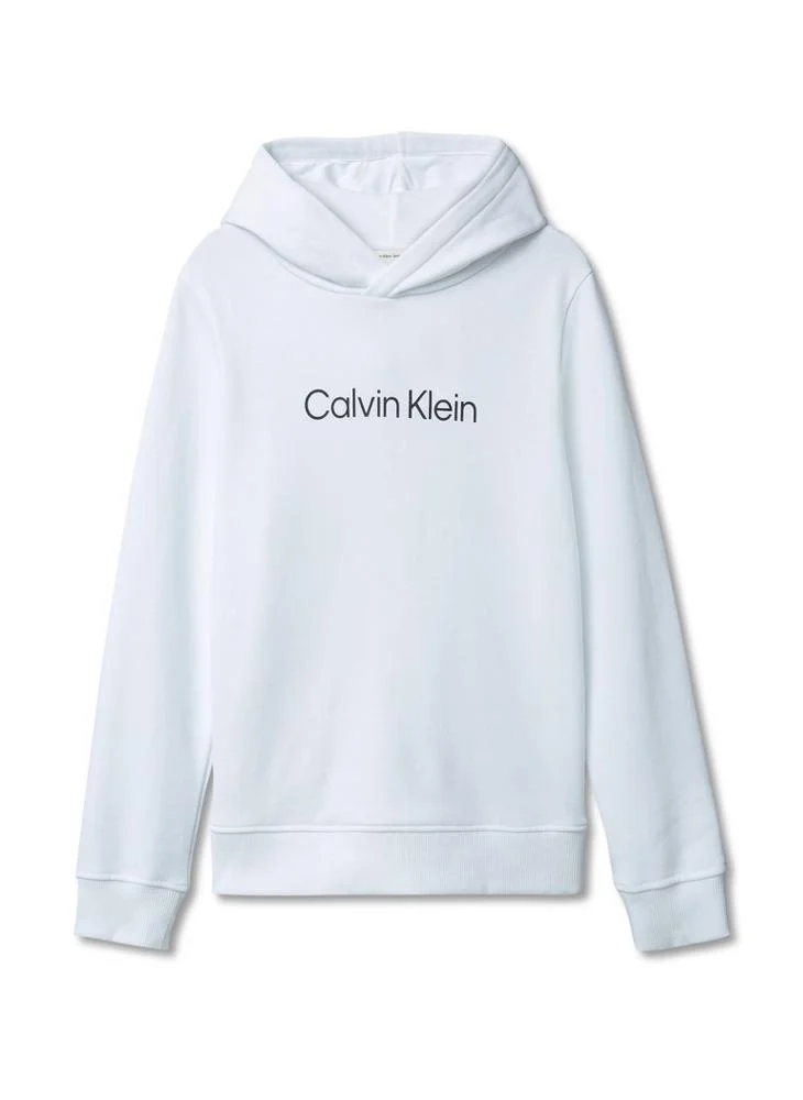 Calvin Klein Jeans Bright White Logo Terry Hoody for Men | Best Price UAE