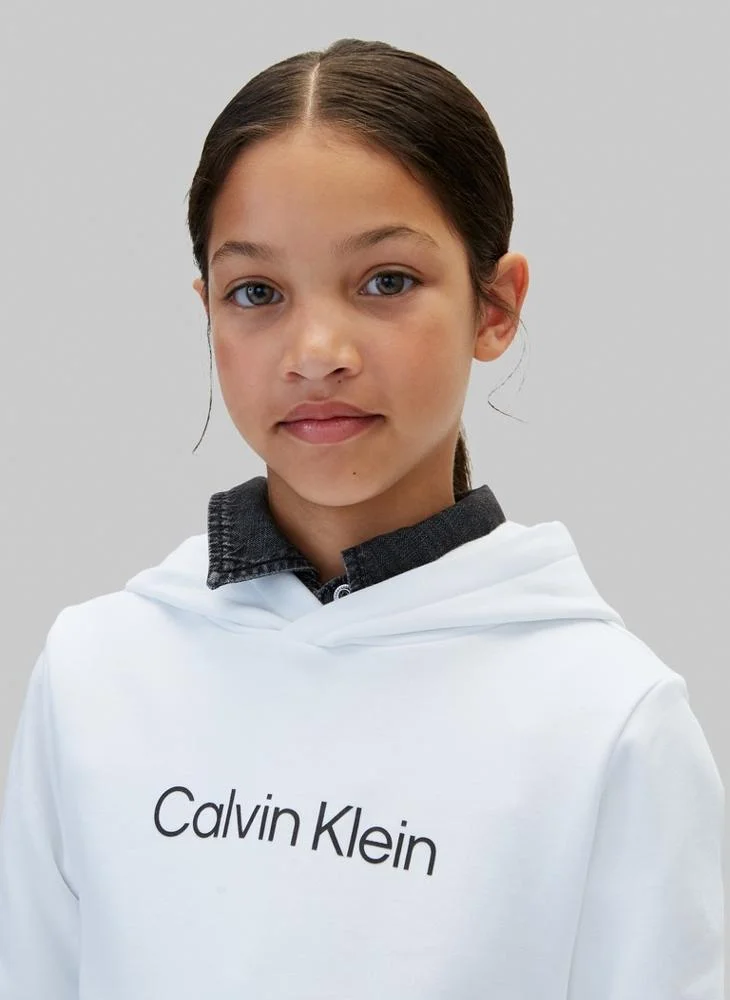 Calvin Klein Jeans Bright White Logo Terry Hoody for Men | Best Price UAE