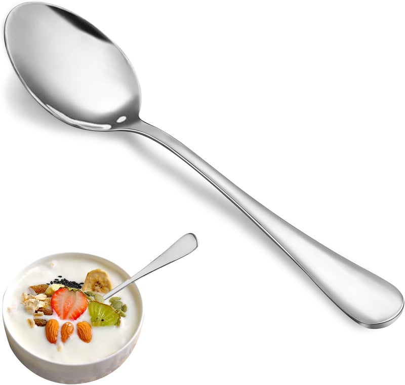 MUTNITT 24 Pcs Teaspoons Set, Food Grade Stainless Steel Tea Spoons, Durable Small Spoons, Metal Dessert Spoon, Spoon Silverware for Home, Kitchen or Restaurant, Mirror Polished & Dishwasher Safe, 6.7-Inch - Image 1