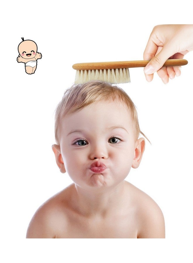 Stone and Clark Baby Hair Brush and Baby Comb Set for Newborn, Boy and Girl - Wooden Baby Brush w/Soft Goat Bristles for Cradle Cap - Infant, Toddler Hair Brush, Baby Grooming kit, Soft Hair Brush by Stone & Clark - Image 2