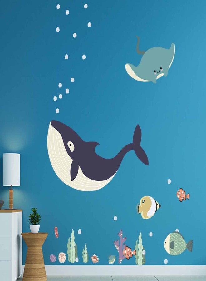 iinuu 93pcs Ocean Animals Wall Decals Peel and Stick, Ocean Wall Stickers for Toddler Baby Kids Bedroom Bathroom Living Room, Underwater Decor for Nursery Classroom, Under The Sea Party Decoration Favor - Image 4