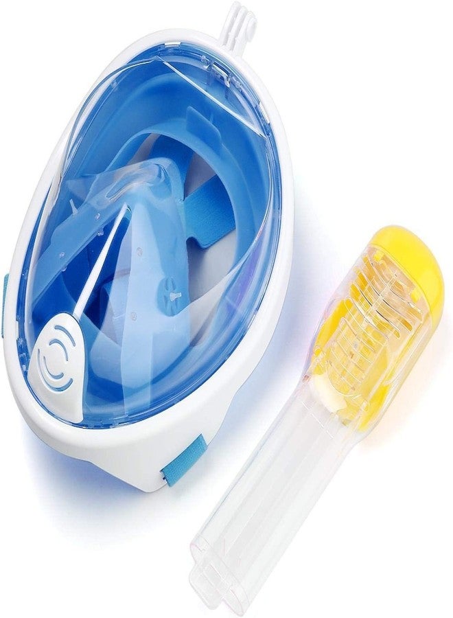 Olpad قناع غطس كامل الوجه من أولباد بانوراميك فيو، مناسب للغوص والسباحة للأطفال والشباب والبالغين والنساء والرجال | تنفس أسهل مع خاصية الجفاف ومقاومة الضباب والتسرب للسفر والشاطئ والبحر وتحت الماء (أزرق [كبير/كبير جدًا]) - Image 3