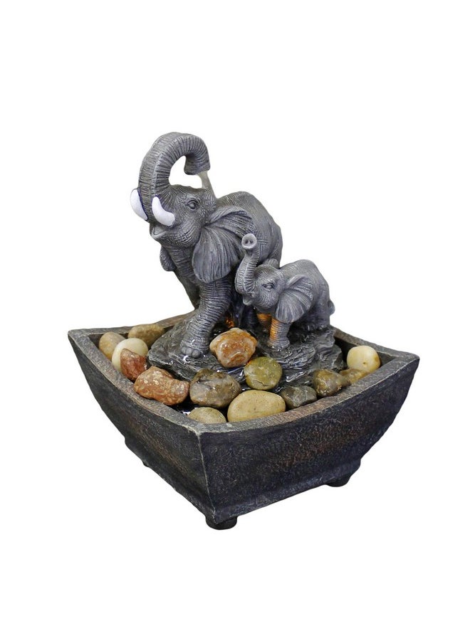 Nature's Mark Nature's Mark 7.5" Playing Elephant & Baby Elephant Tabletop Water Fountain (with Adapter)  - Image 3