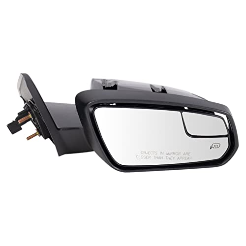 TRQ Passenger Side Heated Power Mirror Smooth Black with Puddle Light Compatible with 2013-2014 Ford Mustang FO1321453 - Image 1