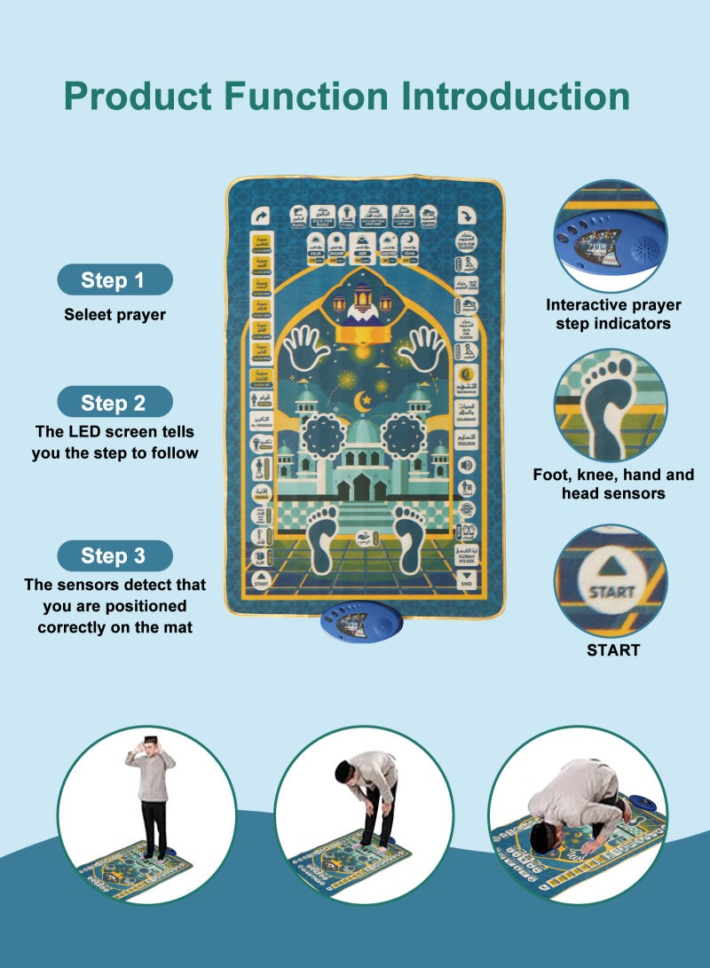 سجادة صلاة ذكية تعليمية للأطفال رمضان سجادة صلاة تعليمية ممتعة، سهلة وتفاعلية، سجادة صلاة للأطفال (110*70 سم) - Image 4