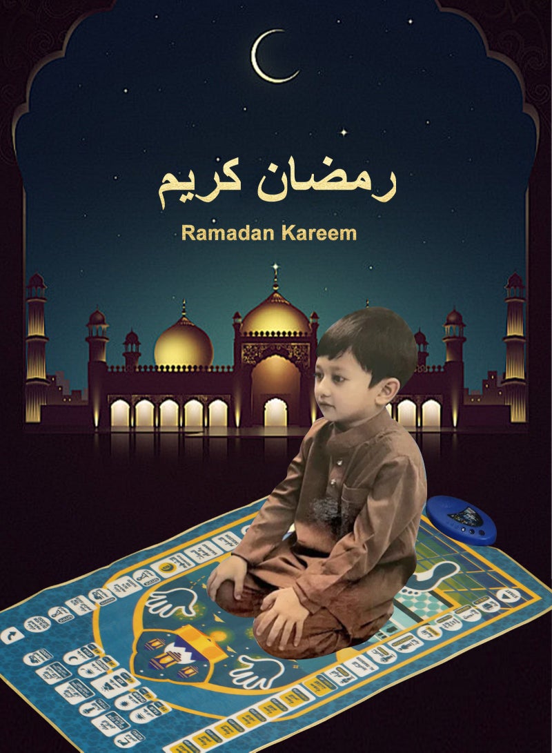 سجادة صلاة ذكية تعليمية للأطفال رمضان سجادة صلاة تعليمية ممتعة، سهلة وتفاعلية، سجادة صلاة للأطفال (110*70 سم) - Image 2