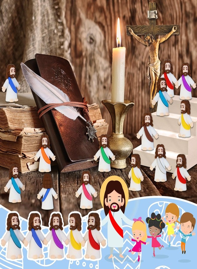 Bamamon 30 Pcs Little Jesus Figures, Mini Jesus Figurines in Bulk Tiny Jesus Christ Toys to Hide and Seek Christian Sunday School Religious Party Favors Baby Jesus Baptism Gifts for Easter Egg Stuffers - Image 2