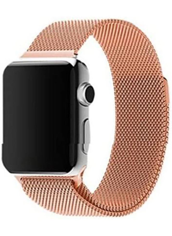 O Ozone Milanese Loop Strap For Apple Watch Series 10 9 8 7 6 5 4 SE 38/40/41/42mm Single Magnetic Stainless Steel Wristbands- Rose Gold  - Image 1