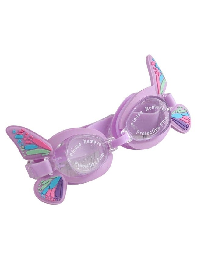 Yellow Bee Unique 3D Butterfly Wings Swimming Goggles with Colorful Accents for Girls- Purple - Image 3