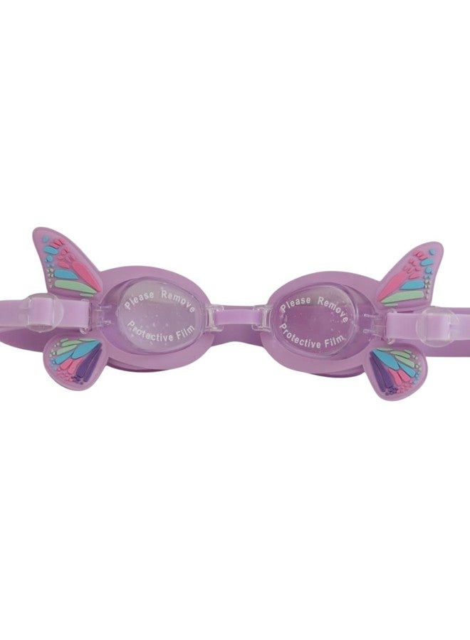 Yellow Bee Unique 3D Butterfly Wings Swimming Goggles with Colorful Accents for Girls- Purple - Image 4
