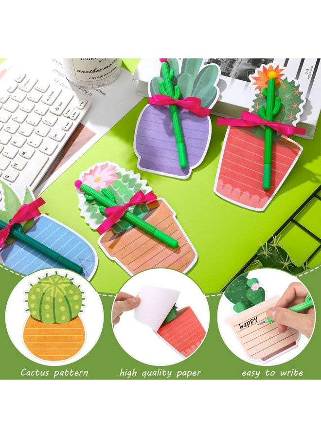 Eaasty Cactus Sticky Notes with Cactus Pen Cute Cactus Notepads Set Fun Cactus Gifts Cacti Notepads Succulent Note Pad Self Adhesive Note Pads for Xmas School Supply (Cute, 72 Pcs/ 24 Sets) - Image 3