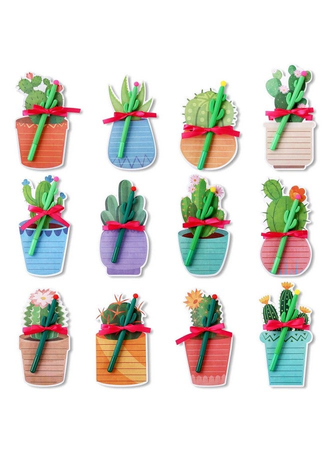 Eaasty Cactus Sticky Notes with Cactus Pen Cute Cactus Notepads Set Fun Cactus Gifts Cacti Notepads Succulent Note Pad Self Adhesive Note Pads for Xmas School Supply (Cute, 72 Pcs/ 24 Sets) - Image 1