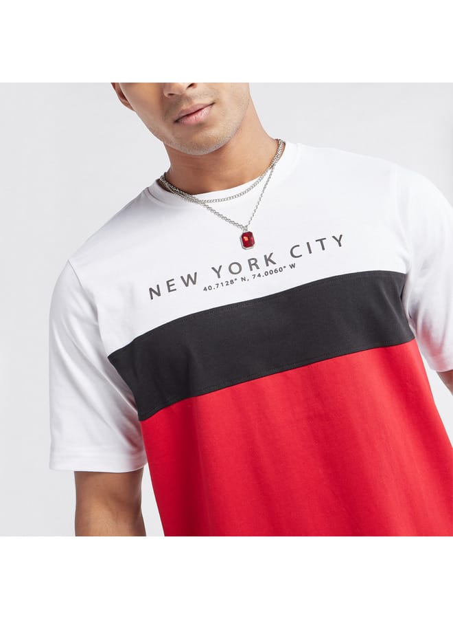 Splash FAV Colourblock T-shirt with Crew Neck and Short Sleeves  - Image 4