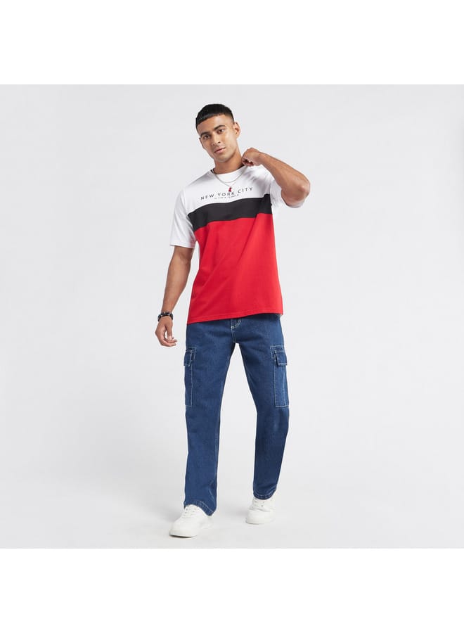 Splash FAV Colourblock T-shirt with Crew Neck and Short Sleeves  - Image 2