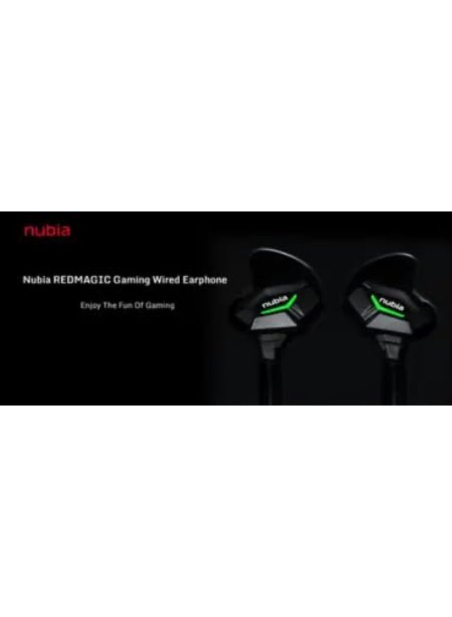 Nubia Red Magic Nubia RedMagic Gaming Earphones, With in Line Mic, Black with Green LED Accent, Wired - Image 4