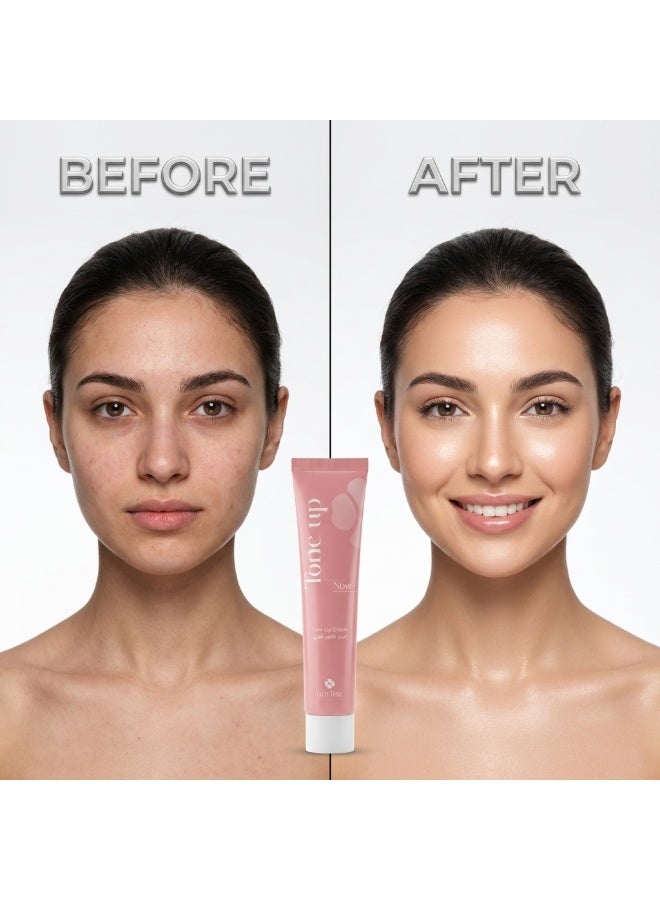 نورينا كريم Norina Now Tone Up لتفتيح البشرة وإشراقتها، توحيد اللون وترطيب عميق، مرطب يومي للوجه غني بالنياسيناميد وزبدة الشيا – 50 جم - Image 3