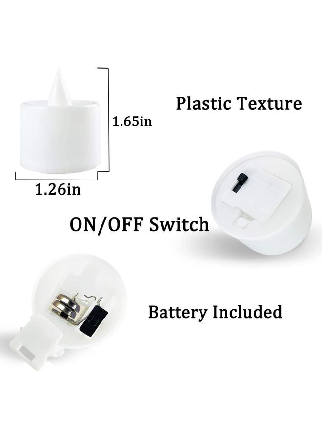 24-Piece LED Real Wax Battery Operated Flameless Candle Tea Light Set White - Image 3