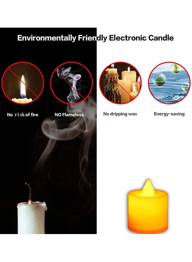 24-Piece LED Real Wax Battery Operated Flameless Candle Tea Light Set White - Image 4
