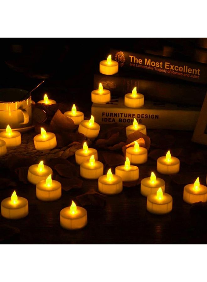 24-Piece LED Real Wax Battery Operated Flameless Candle Tea Light Set White - Image 1