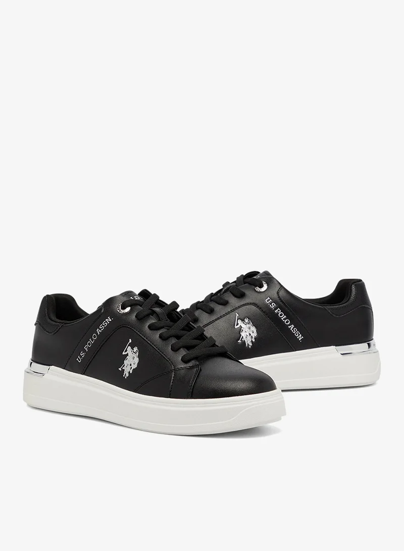 U.S. Polo Assn. Black Women's Black Low-Top Exclusive Lightweight Shoes Sneakers Shoes - Unmatched Comfort, All-Day Wear, Confidence in Every Step for Women | Best Price UAE
