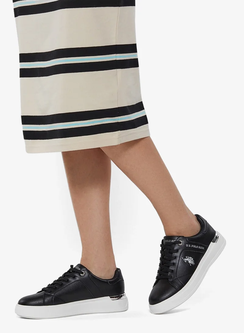 U.S. Polo Assn. Black Women's Black Low-Top Exclusive Lightweight Shoes Sneakers Shoes - Unmatched Comfort, All-Day Wear, Confidence in Every Step for Women | Best Price UAE