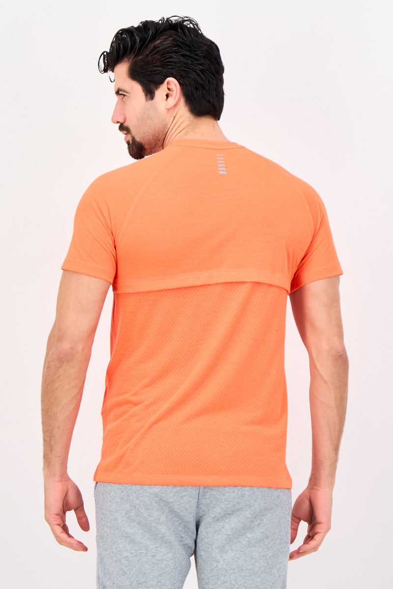 UNDER ARMOUR Men Fitted Short Sleeve Training T-Shirt, Bright Orange - Image 3