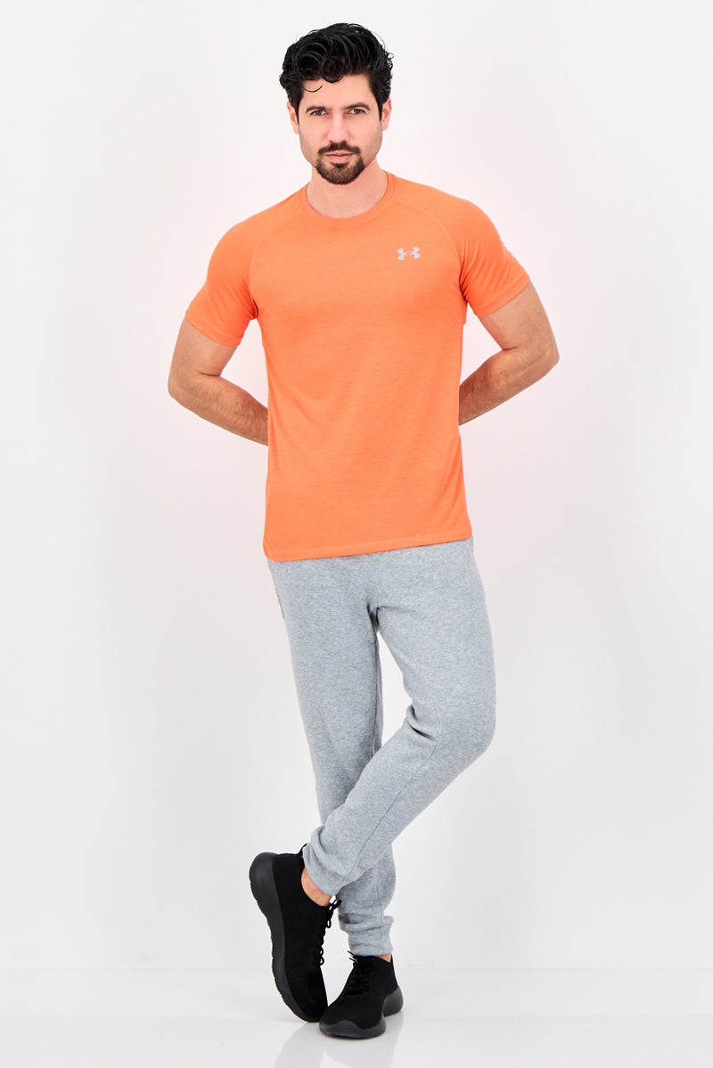 UNDER ARMOUR Men Fitted Short Sleeve Training T-Shirt, Bright Orange - Image 4